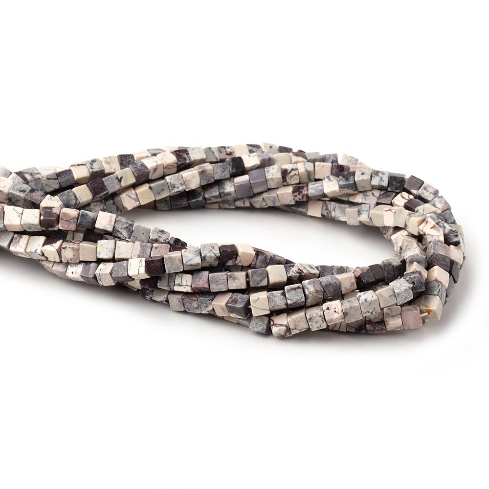 4-4.5mm Porcelain Jasper Plain Cube Beads 14 inch 80 pieces (ONLINE ORDER ONLY)