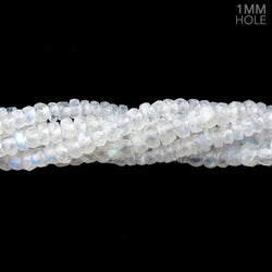 4.5-5mm Rainbow Moonstone faceted rondelle 1mm large hole 13 inch 125 Beads (ONLINE ORDER ONLY)