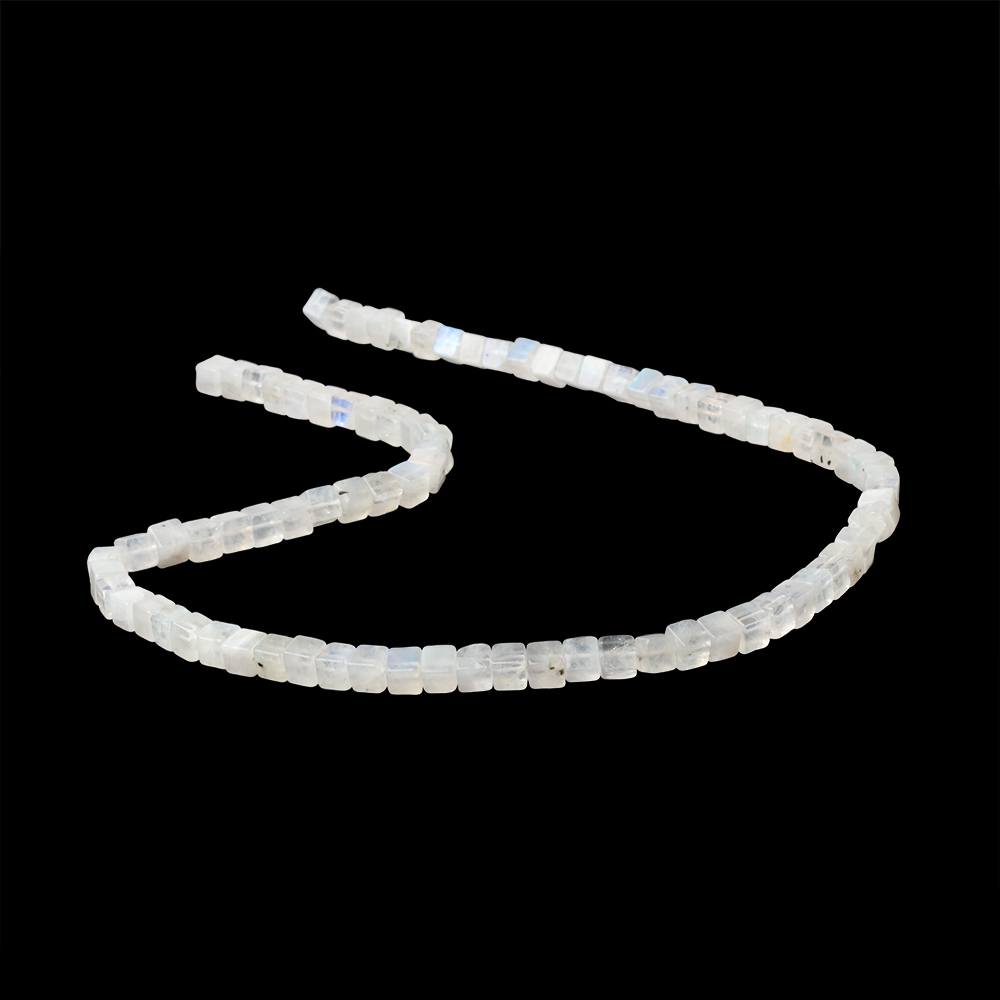 4-4.5mm Rainbow Moonstone Plain Cube Beads 14 inch 83 pieces (ONLINE ORDER ONLY)