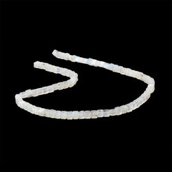 4-4.5mm Rainbow Moonstone Plain Cube Beads 14 inch 83 pieces (ONLINE ORDER ONLY)