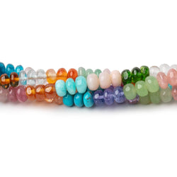 4-5mm Multi Gemstone Plain Rondelle Beads 36 inch 330 pieces AA (ONLINE ORDER ONLY)