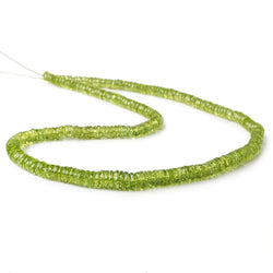 4-6.5mm Peridot faceted Heshi beads 16 inch 255 beads AA