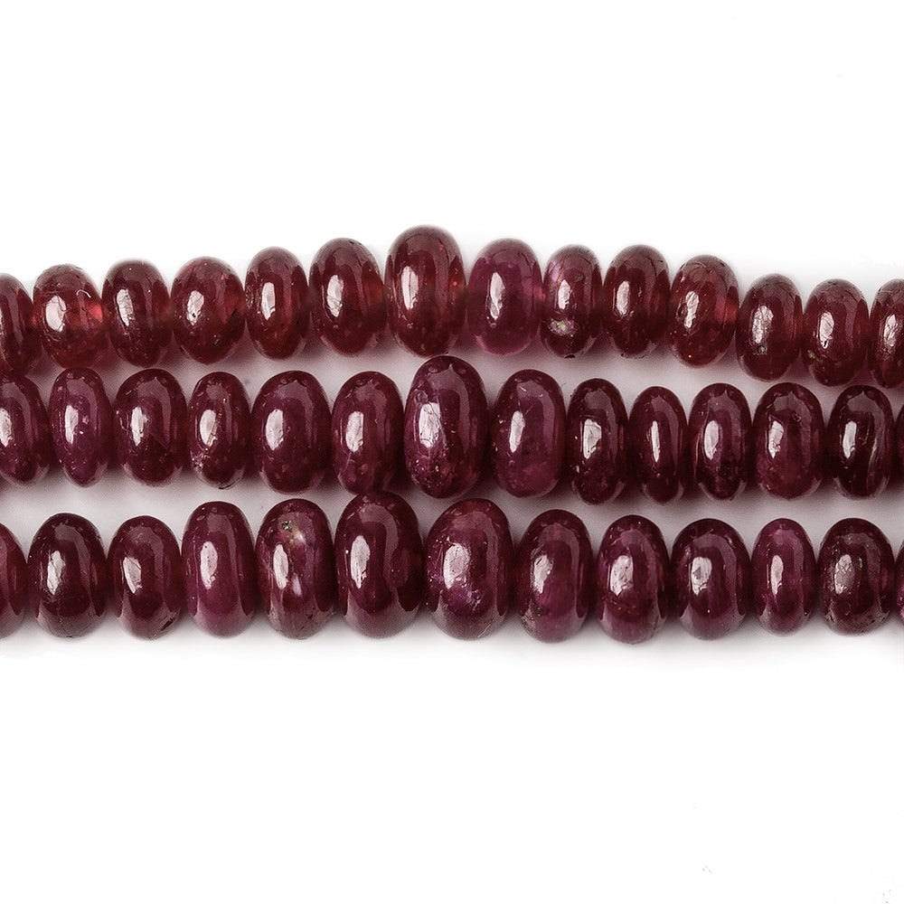 4-6.5mm Ruby plain rondelle Beads 3 Strands 49 inches (ONLINE ORDER ONLY)