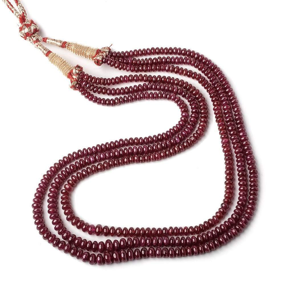 4-6.5mm Ruby plain rondelle Beads 3 Strands 49 inches (ONLINE ORDER ONLY)