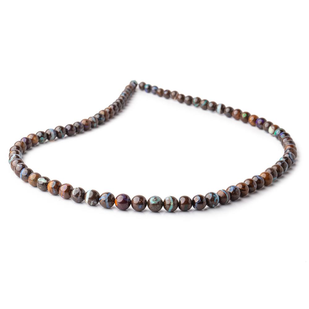 4-6mm Australian Boulder Opal Plain Round Beads 16 inch 78 pieces (ONLINE ORDER ONLY)