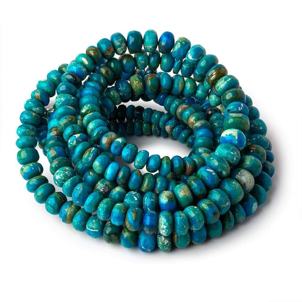 4-7mm Peruvian Blue Opalina plain rondelles 18 inch 128 beads A (ONLINE ORDER ONLY)