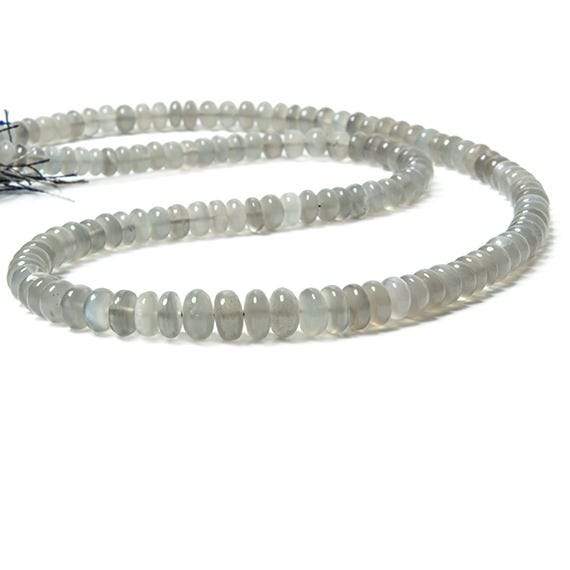 4-7mm Platinum Moonstone Plain Rondelle Beads 18 inch 150 pcs (ONLINE ORDER ONLY)