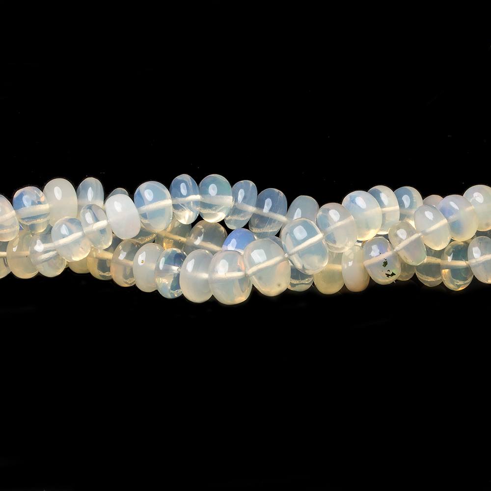 4-7mm White Ethiopian Opal Plain Rondelle beads 18 inch 146 pieces (ONLINE ORDER ONLY)