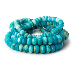 4-8.5mm Peruvian Blue Opalina plain rondelles 18 inch 135 beads A (ONLINE ORDER ONLY)