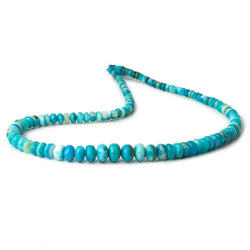 4-8.5mm Peruvian Blue Opalina plain rondelles 18 inch 135 beads A (ONLINE ORDER ONLY)