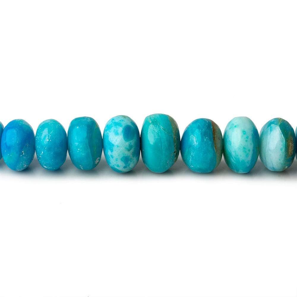 4-8.5mm Peruvian Blue Opalina plain rondelles 18 inch 135 beads A (ONLINE ORDER ONLY)
