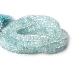 4-8mm Aquamarine Plain Rondelles 16 inch 105 beads A (ONLINE ORDER ONLY)