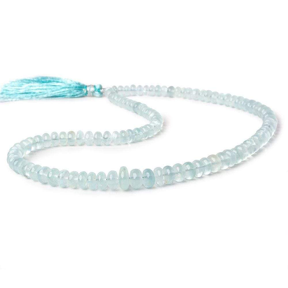 4-8mm Aquamarine Plain Rondelles 16 inch 105 beads A (ONLINE ORDER ONLY)