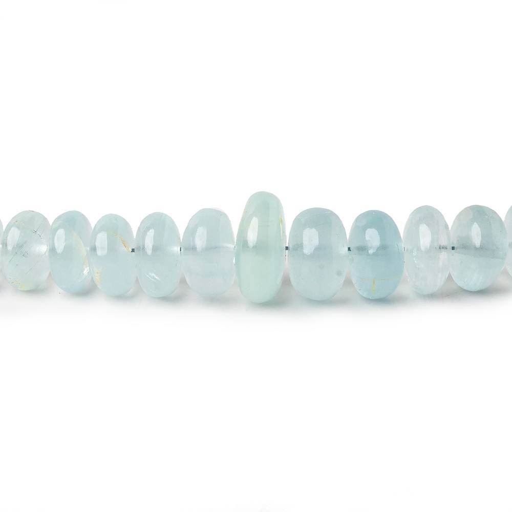 4-8mm Aquamarine Plain Rondelles 16 inch 105 beads A (ONLINE ORDER ONLY)