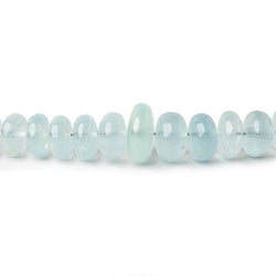 4-8mm Aquamarine Plain Rondelles 16 inch 105 beads A (ONLINE ORDER ONLY)