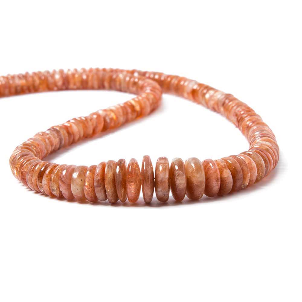 4-9mm Sunstone Plain Rondelle Beads 18 inch 255 pieces (ONLINE ORDER ONLY)