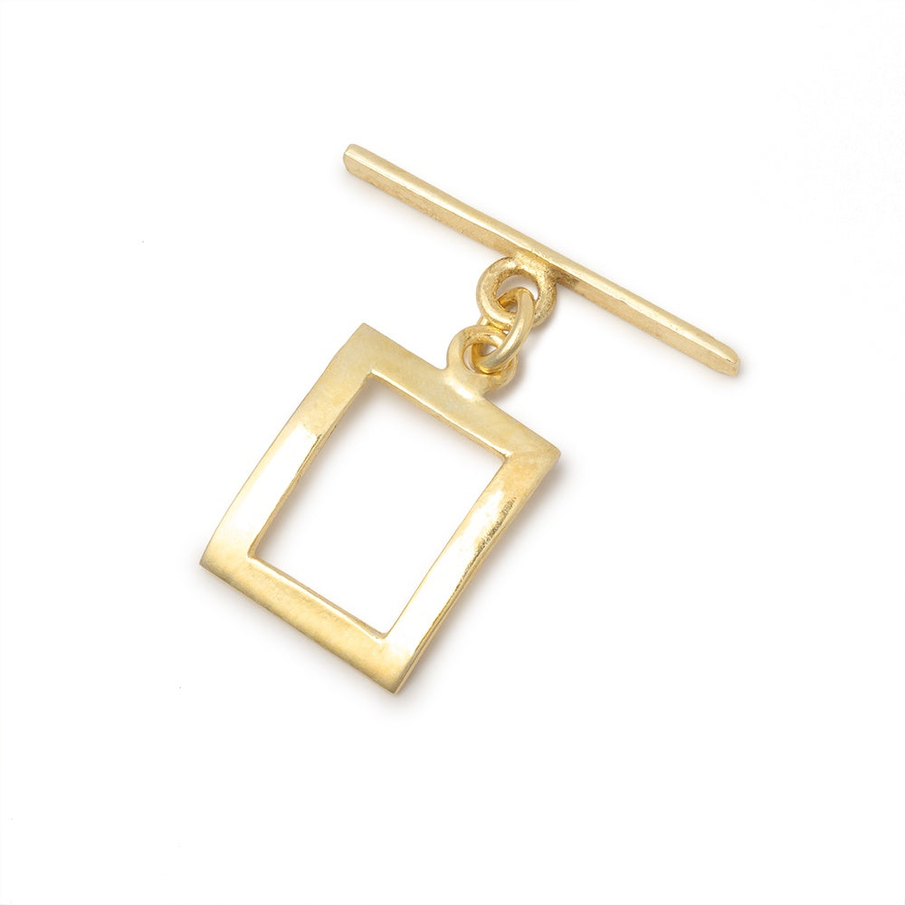 16x13mm Vermeil Curved Rectangular Toggle 1 piece (ONLINE ORDER ONLY)