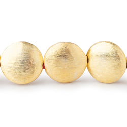 14mm 22kt Gold Plated Copper Brushed Coin 8 inch 15 Beads (ONLINE ORDER ONLY)