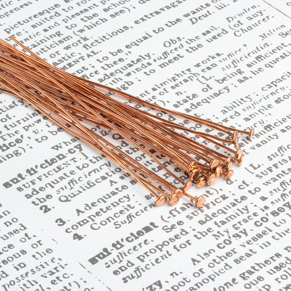 3" length Copper Headpin Round 22 Guage 22 pcs per bag (ONLINE ORDER ONLY)