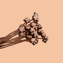 3" length Copper Shell Design Headpin, 22 Guage 22 Pieces (ONLINE ORDER ONLY)
