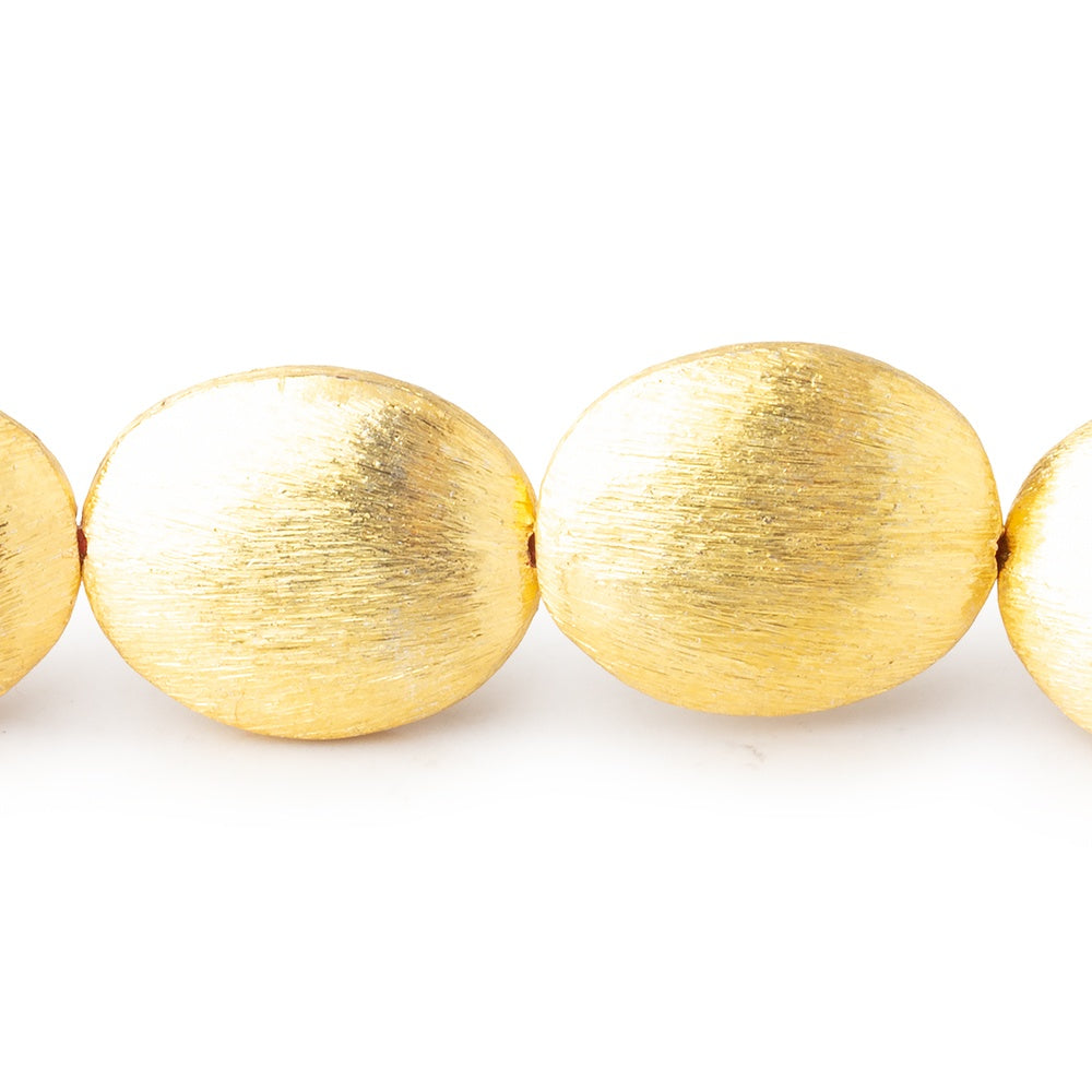 16x13mm 22kt Gold Plated Copper Brushed Oval 8 inch 13 Beads (ONLINE ORDER ONLY)