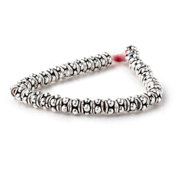 7x5mm Antiqued Sterling Silver Plated Copper Spacers 8 inch 41 Beads (ONLINE ORDER ONLY)