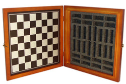 Chess Set - Civil War Resin Chessmen Generals on Cherry Stain Chest (ONLINE ORDER ONLY)