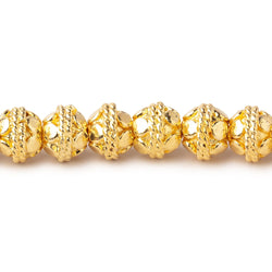 6mm 22kt Gold Plated Copper Round Bali Design 8 inch 33 pieces (ONLINE ORDER ONLY)