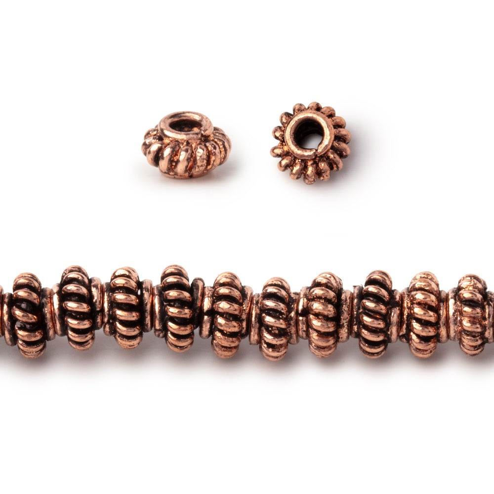 6mm Pinwheel Spacer with 2mm Large Hole Beads 8 inch 50 pieces