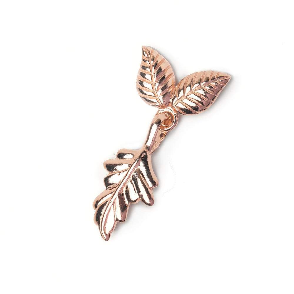 40x18mm Rose Gold plated Sterling Silver Hook & Clasp Nature Leaves 1 finding (ONLINE ORDER ONLY)