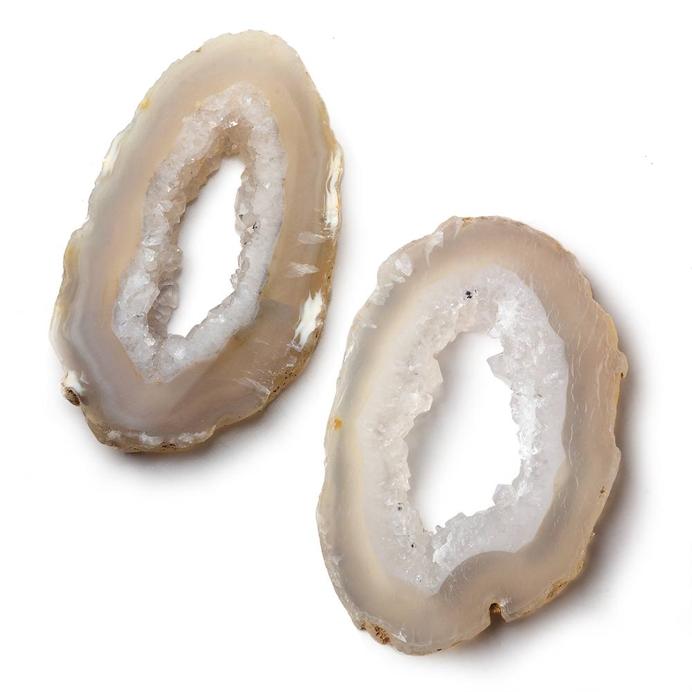 40x24-40x26mm Occo Agate with Drusy Slice without drill hole 2 pieces (ONLINE ORDER ONLY)