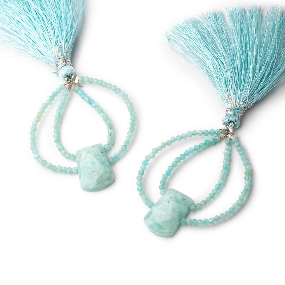 40x30mm Amazonite Faceted Fancy Focal Beads Sold as a Set of 2 (ONLINE ORDER ONLY)