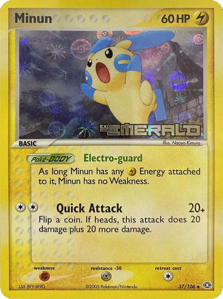 Minun (37/106) (Stamped) [EX: Emerald] (Online Only)