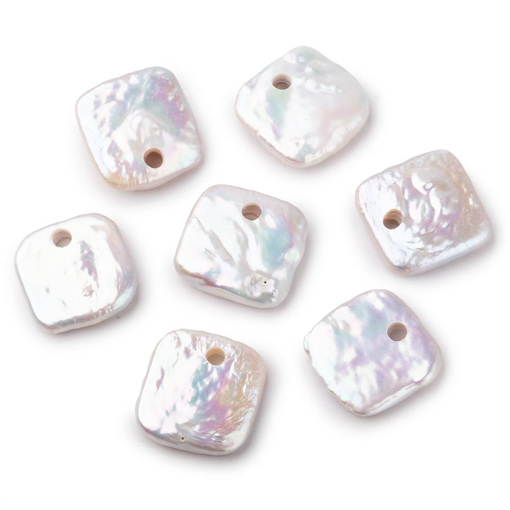 20-22mm Off White Square Large Hole Pearl Focal Bead 1 piece (ONLINE ORDER ONLY)