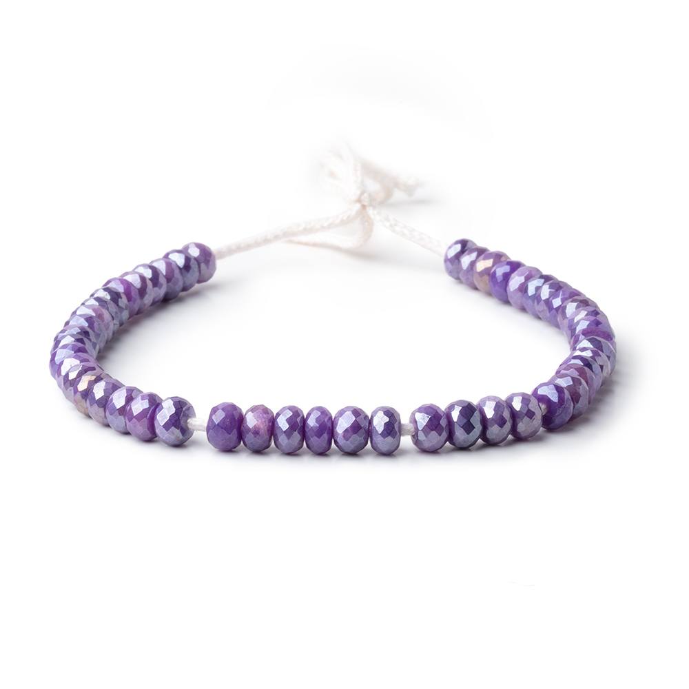 6mm Mystic Purple Moonstone 2mm Large Hole Faceted Rondelles 8 inch 48 Beads (ONLINE ORDER ONLY)