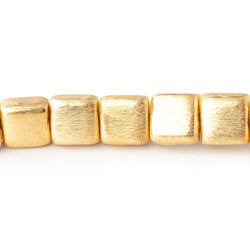 8mm 22kt Gold Plated Brushed Square Beads 8 inch 25 pieces (ONLINE ORDER ONLY)