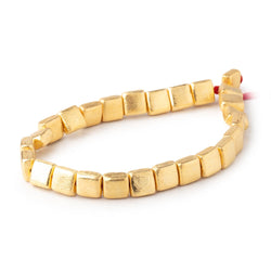8mm 22kt Gold Plated Brushed Square Beads 8 inch 25 pieces (ONLINE ORDER ONLY)