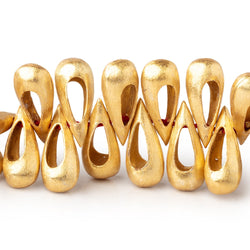 17x7mm 22kt Gold Plated Copper Brushed Pear with Center Void 8 inch 52 pieces (ONLINE ORDER ONLY)