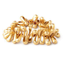 17x7mm 22kt Gold Plated Copper Brushed Pear with Center Void 8 inch 52 pieces (ONLINE ORDER ONLY)