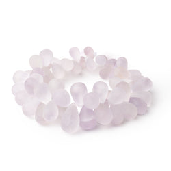 8x6-16x9mm Frosted Pink Amethyst Faceted Tear Drops 8 inch 60 Beads