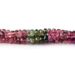 4.5mm Multi Color Tourmaline Faceted Rondelles 15 inches 150 Beads