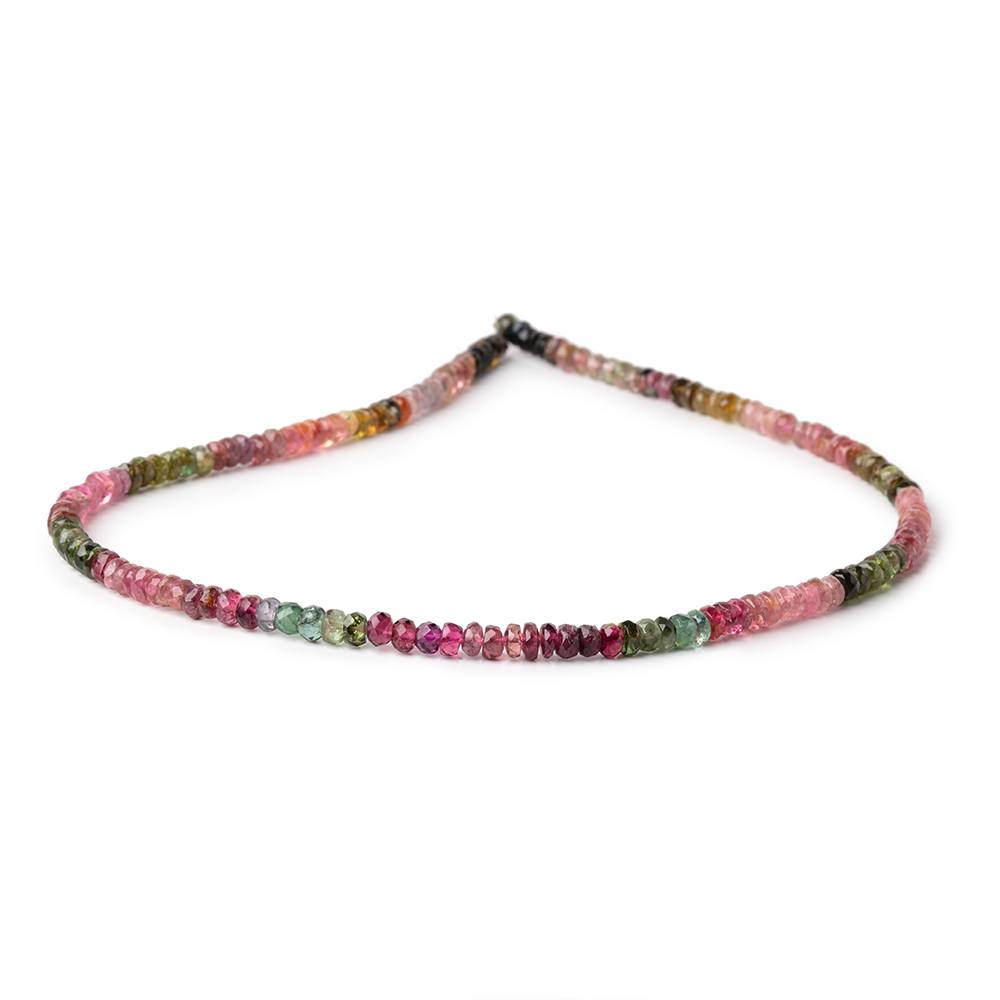 4.5mm Multi Color Tourmaline Faceted Rondelles 15 inches 150 Beads