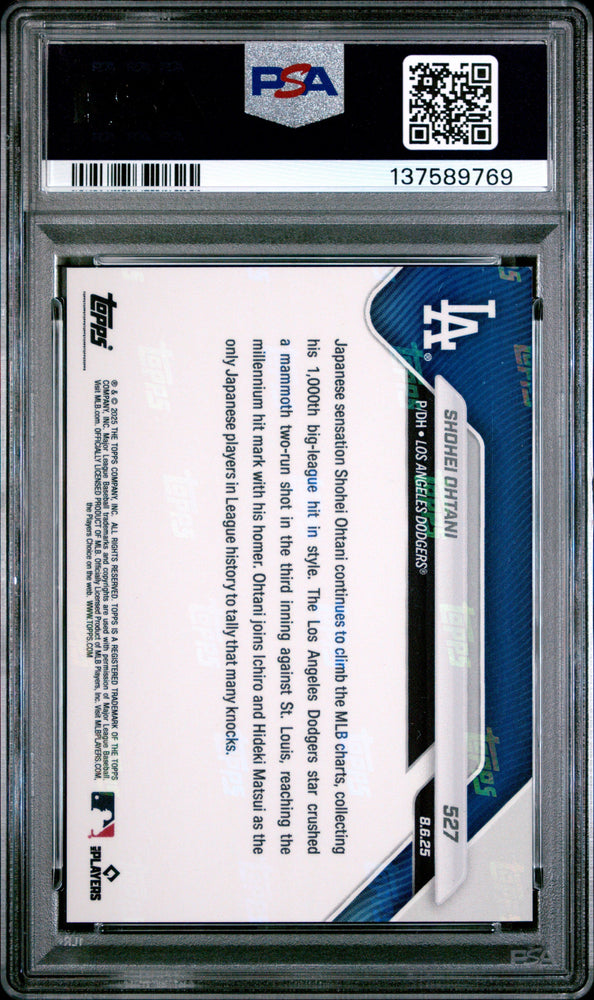 Graded 2025 Topps Now Shohei Ohtani #527 Baseball Card PSA 9 Mint (ONLINE ORDER ONLY)