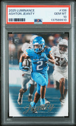 Graded 2025 Panini Luminance Ashton Jeanty #108 Rookie RC Football Card PSA 10 Gem Mint