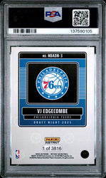 Graded 2025 Panini Instant VJ Edgecombe #3 Draft Night Rookie RC Basketball Card PSA 8 Near Mint