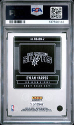 Graded 2025 Panini Instant Dylan Harper #2 Draft Night Rookie RC Basketball Card PSA 6 Excellent