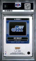 Graded 2025 Panini Instant Ace Bailey #5 Draft Night Rookie RC Basketball Card PSA 8 Near Mint