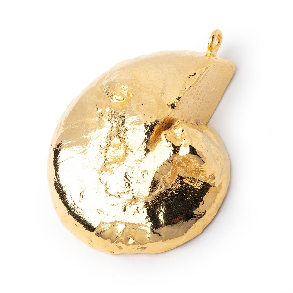 41.5x35mm Gold Leafed Ammonite Fossil Pendant 1 focal piece (ONLINE ORDER ONLY)