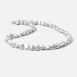 8-10mm Silver Keshi Side Drilled Freshwater Pearls 16 inch 50 Beads (ONLINE ORDER ONLY)