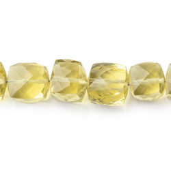 7-10mm Lemon Quartz Faceted Cube Beads 8 inch 28 pieces (ONLINE ORDER ONLY)